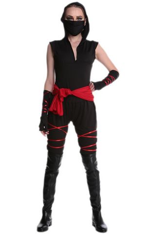 F1708 Sexy Women Warrior Costume   Mouth-Muffle   Top   Pants  Gloves  Belt